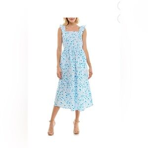 Draper James Light Blue Floral Midi Dress